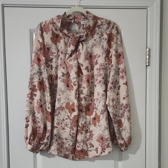 Liz Claiborne Floral Blouse - Size 1X - Picture 1 of 8